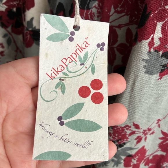 🆕Kika Paprika Y2K Floral Wrap Tank Top - Gray and Red M🆕 - Picture 7 of 9
